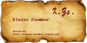 Kleisz Zsombor névjegykártya